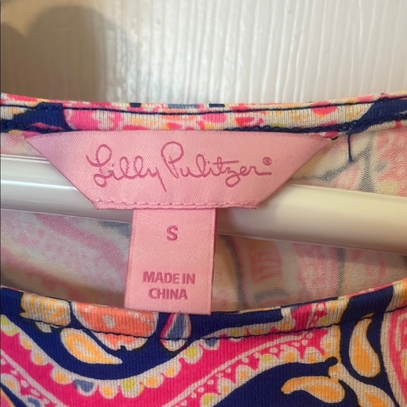 LILLY PULITZER Pink and Blue Patterned Women's Long Sleeve Dress size small - Picture 2 of 9